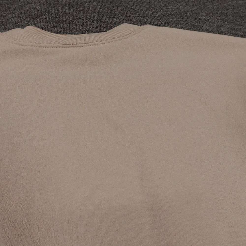 Gildan Sweatshirt Mens Small Beige Faith Cross‎ Wings Graphic Fleece Pullover